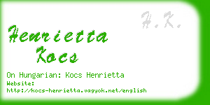 henrietta kocs business card